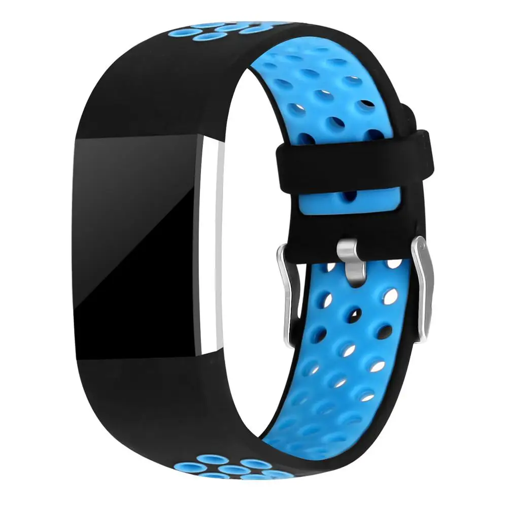 Blue Умный ремешок, браслет с несколькими отверстиями, сменный ремешок для Fitbit Charge 2, высокое качество, Смарт-часы, ремешок для взрослых - Цвет: Blue