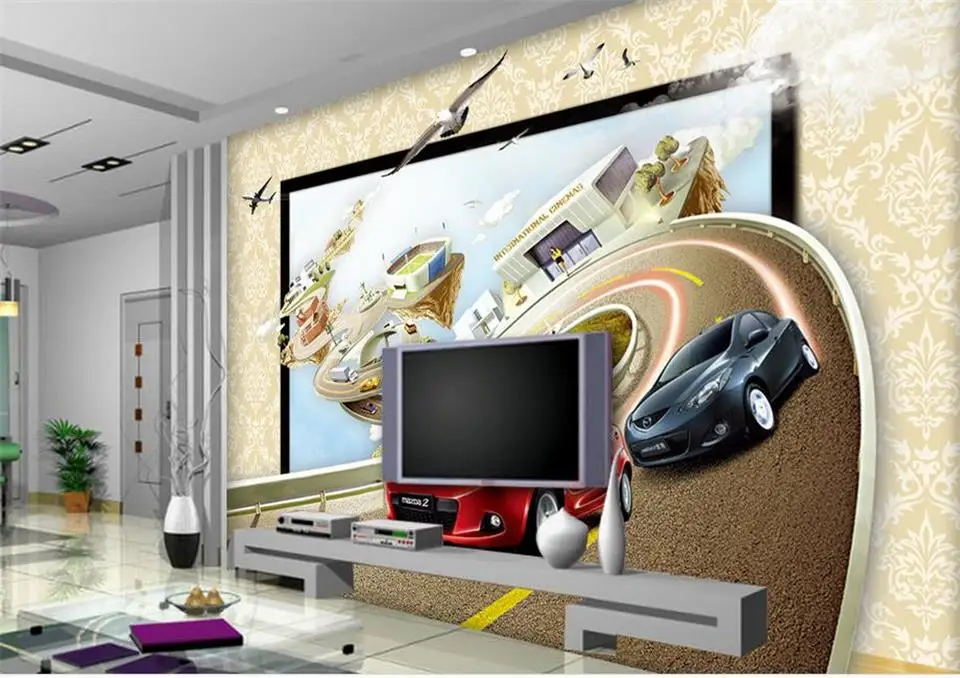 

3d фото обои на заказ настенные комнатные нетканые автомобили картина 3d настенные фрески обои для стен 3d