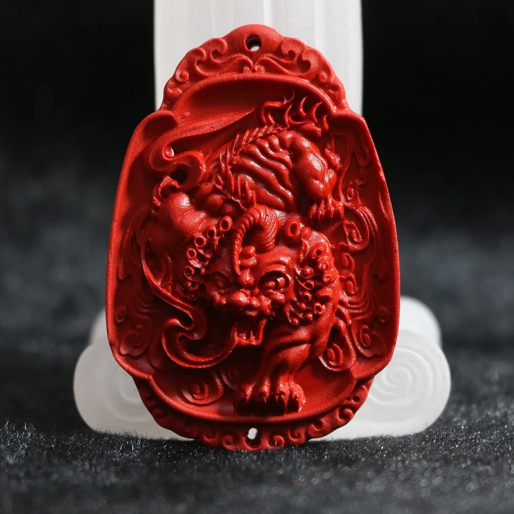 High Quality synthetic red cinnabar carved pictures blessing Lucky Pendants free shipping hot sale diy jewelry B813|jewelry sign|jewelry gift boxes