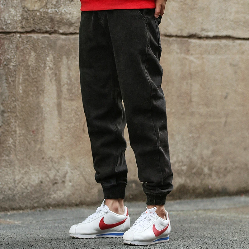 CHINISM мужские повседневные штаны для бега черные джинсы со снежинками Vaqueros Boutique