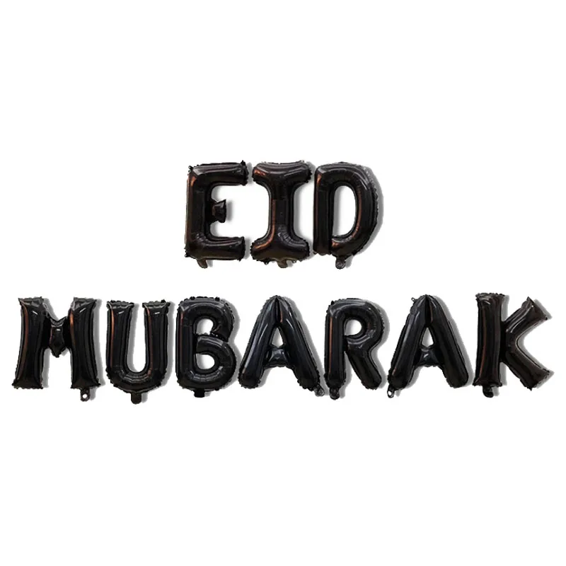 eid mubarak black WEIGAO ИД Мубарак события Декор Блеск Ислам фестиваль Бантинг гирлянда Ислам ic мусульманских Мубарак украшения Рамадан Декор поставки - Цвет: eid mubarak black