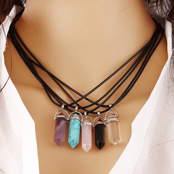 Цепочки и ожерелья шестиугольник кулон два советы Натуральный камень для