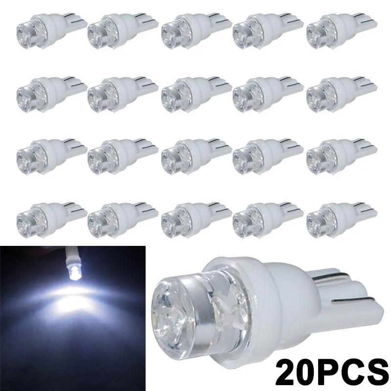 

JX-LCLYL 20pcs 12V T10 194 168 W5W 5SMD LED Car Side Wedge Light Lamp Bulb White