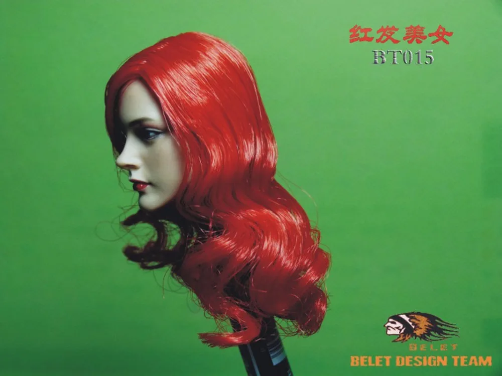 1/6 сексуальные женские красные длинные кудри голова скульптурная модель игрушки