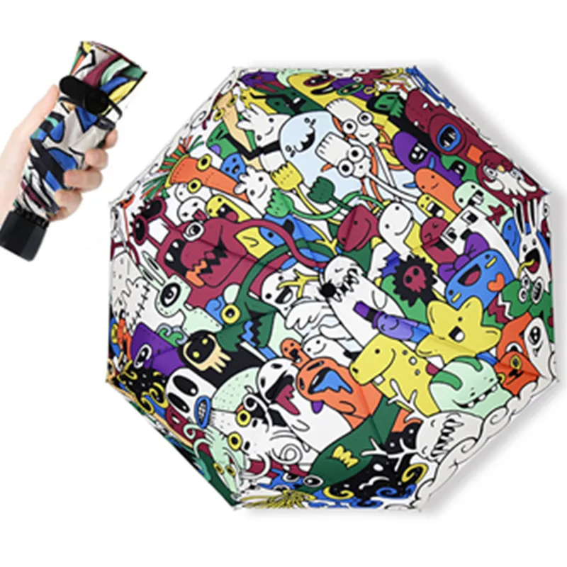 

Folding Cartoon Umbrella Rain Women Pocket Mini Umbrella Windproof Cute Paraguas Ombrelle Chinoise High Quality