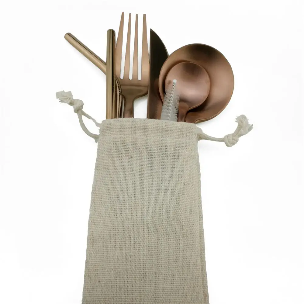 16 шт многоразовый набор посуды с питьевой соломинкой столовое серебро розовое