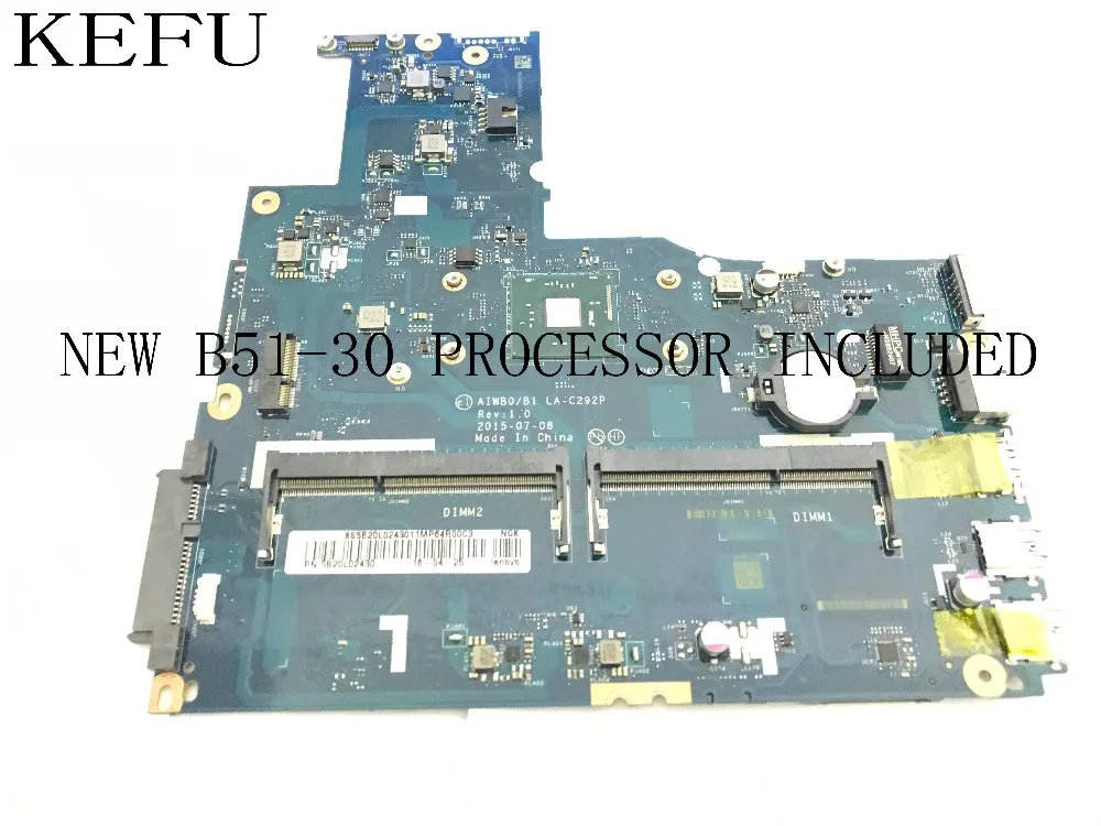 

100% NEW AIWB0/B1 LA-C292P Laptop Motherboard For LENOVO B51-30 NOTEBOOK PC WITH PROCESSOR(no fingerprint connector )