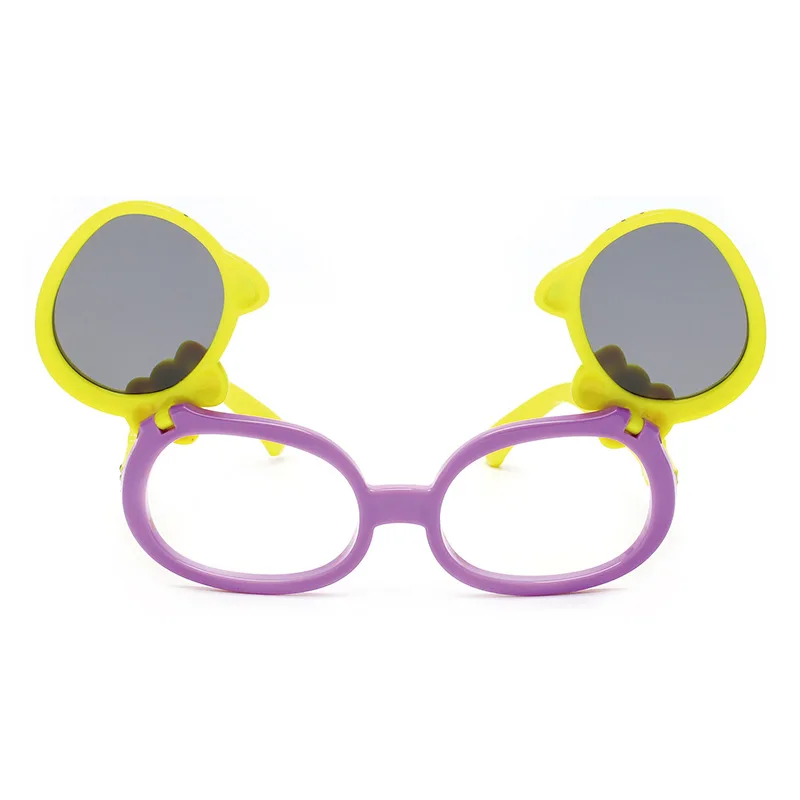 LDOFWJ Child Cute Cat Flip Up Polarized Sunglasses Kids Baby Infant Cartoon TAC TR90 Sun Glasses Outdoor Goggles Oculos |