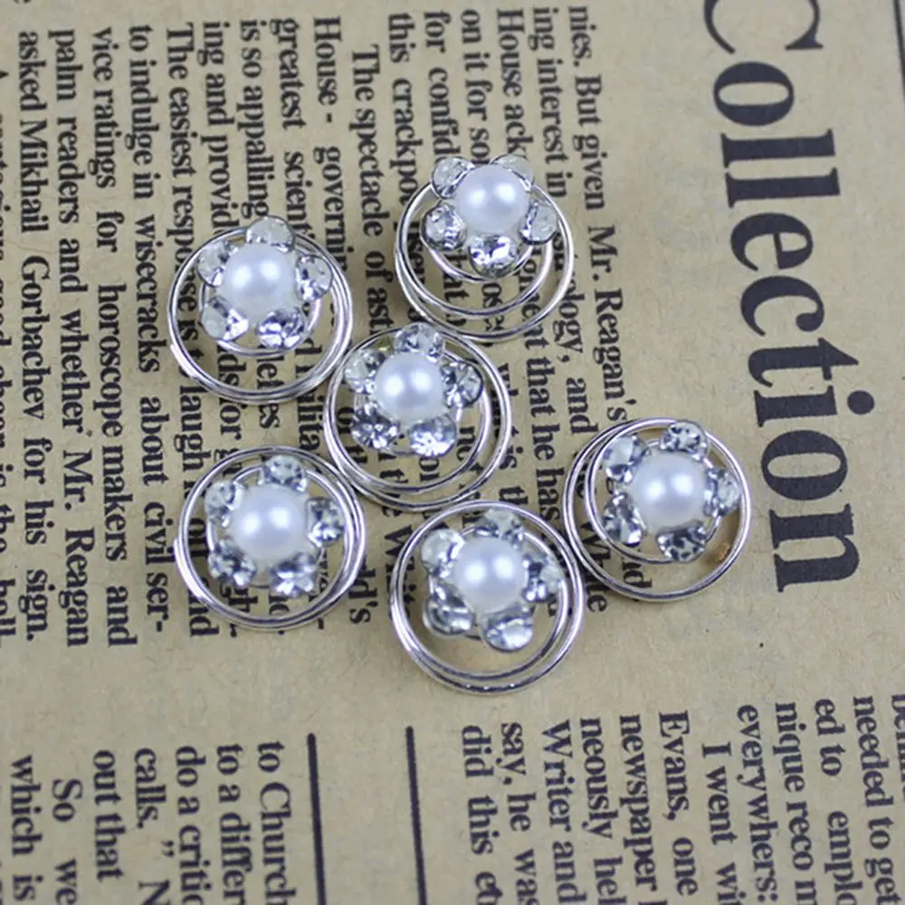 12 шт. шпильки для волос с жемчугом и кристаллами |