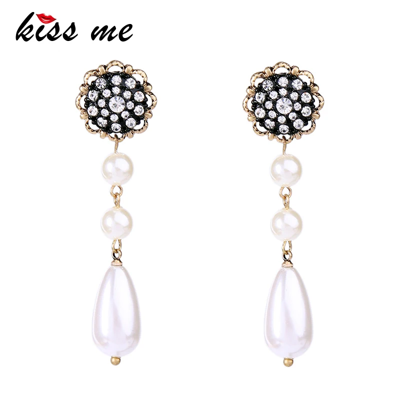 Женские серьги с искусственными жемчужинами KISS ME элегантные и модные вечерние