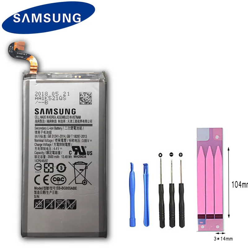 100% Оригинальный Батарея EB BG955ABE для Samsung Galaxy S8 плюс G955 G955F G955A G955T G955S G955P замена