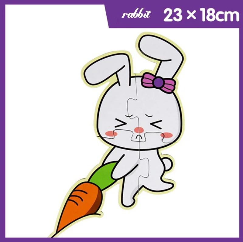 rabbit Большой размер, Детские пазлы для раннего образования, детские игрушки Waldorf Монтессори, детские игрушки, Мультяшные ВОДОНЕПРОНИЦАЕМЫЕ БУМАЖНЫЕ Пазлы T0284 - Цвет: rabbit