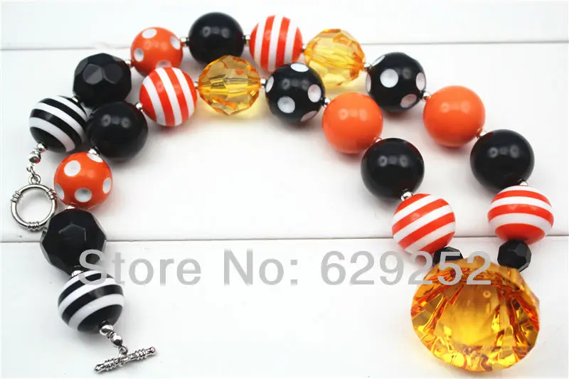 Грубая жевательная резинка для Хэллоуина черная и оранжевая бусина девочек