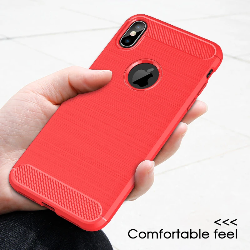 TPU Silicone Bumper Anti-Shock Soft Carbon Fiber Phone Case For iPhone XS MAX XR X 8 7 6 6S Plus 5 SE 5S Fashion Coque |