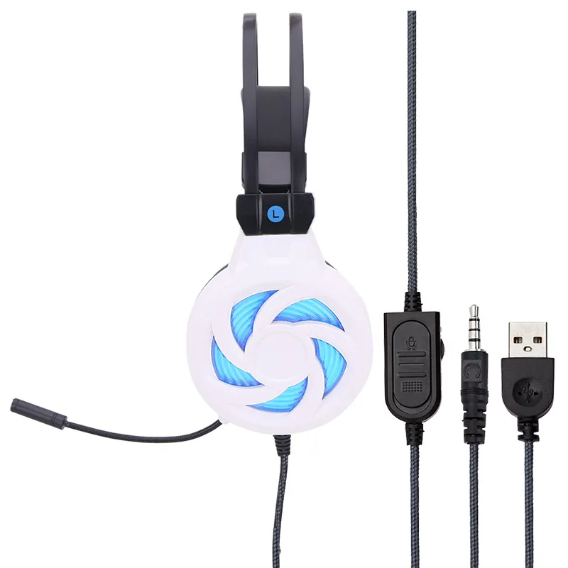 3.5mm Wired High Quality Headphone with Microphone LED Light Stereo Game Headset Voice Control Headphones for Computer PS4 PC |
