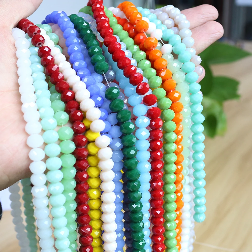 1000Pcs/Lot Wholesale Czech Rondelle Glass Faceted Beads 6mm Crystal Round Loose Spacer Chinese Beading Crafts Jewelry | Украшения и