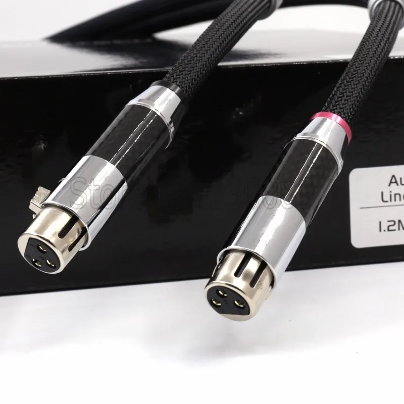 3 м/пара Lineflux(XLR) аудио кабель XLR с углеродного волокна Соединительный Штепсель XLR