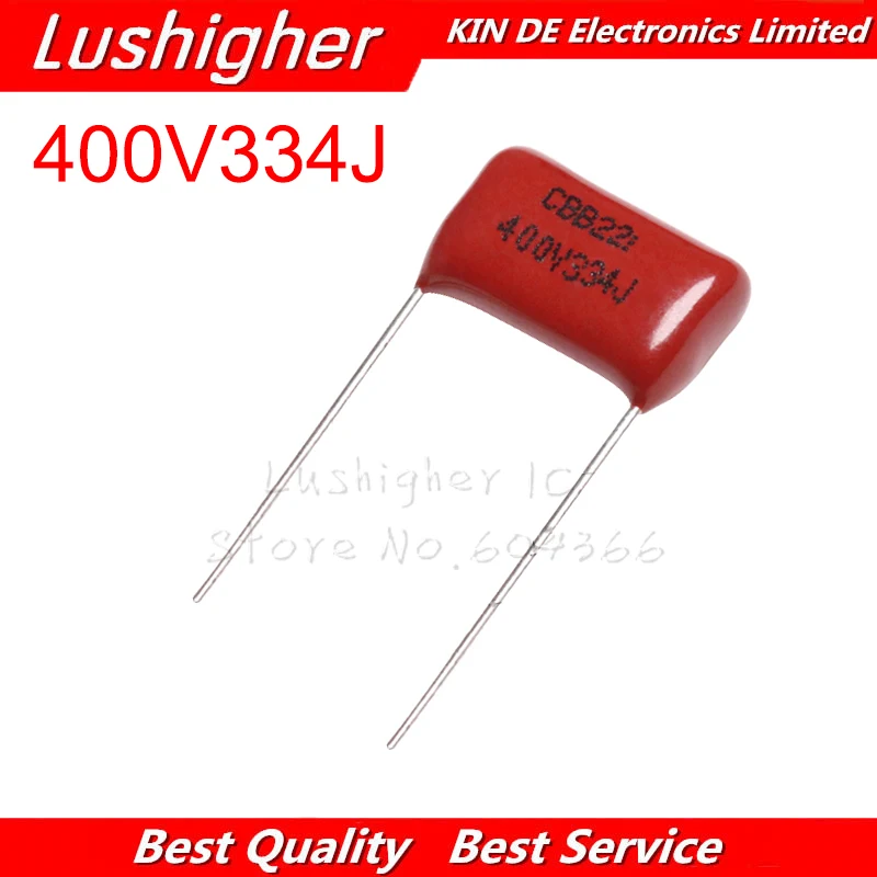10 шт. 400V334J 0 33 мкФ шаг 15 мм 400V 330NF 334 334J CBB полипропиленовый пленочный конденсатор с
