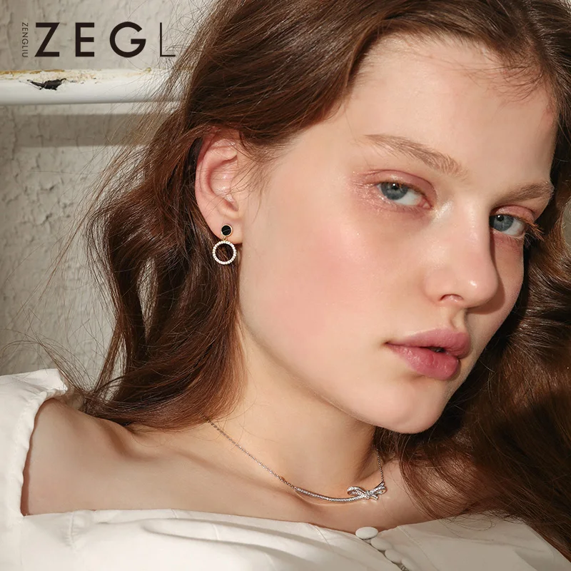 Женские круглые серьги ZEGL корейские короткие кольца персонализированные
