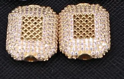 gold color 5 шт. ZYZ183-9237 микро Pave CZ металлические медные бусины для изготовления ожерелья браслеты DIY бусины, квадратные разделители аксессуары для шармов - Цвет: gold color