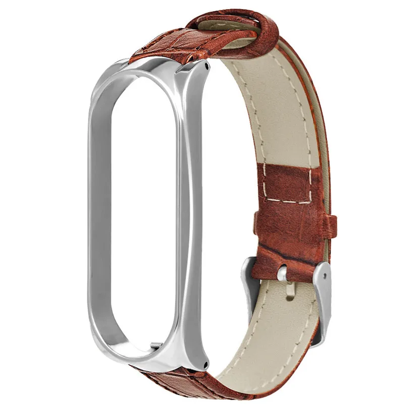 CARPRIE мужской повседневный коричневый кожаный ремешок для Xiao Mi Band 3 сменный
