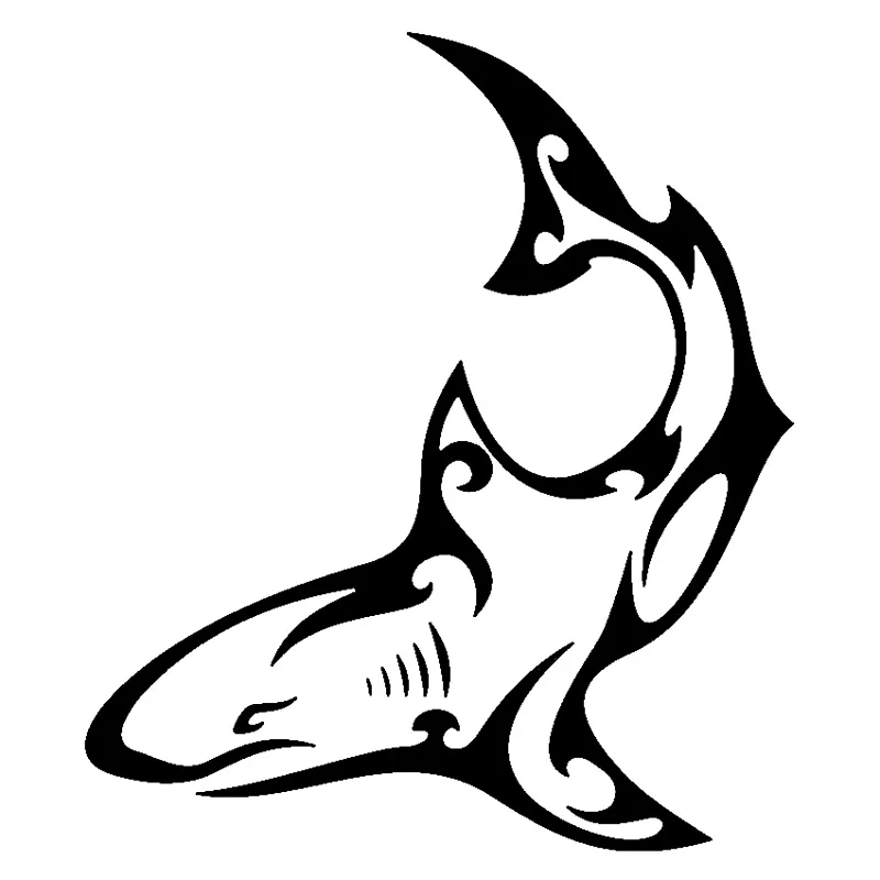 13 см * 15 Этническое Искусство Большая Белая Акула виниловые наклейки