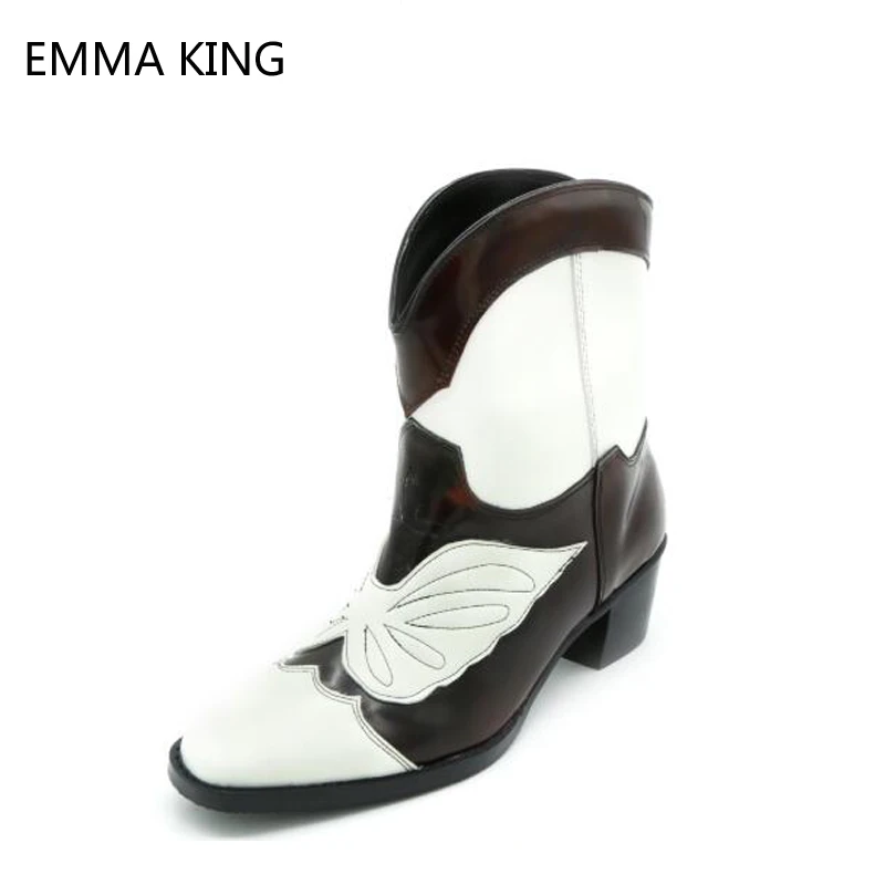 Новые ковбойские ботинки в западном стиле Челси на толстом каблуке без застежки