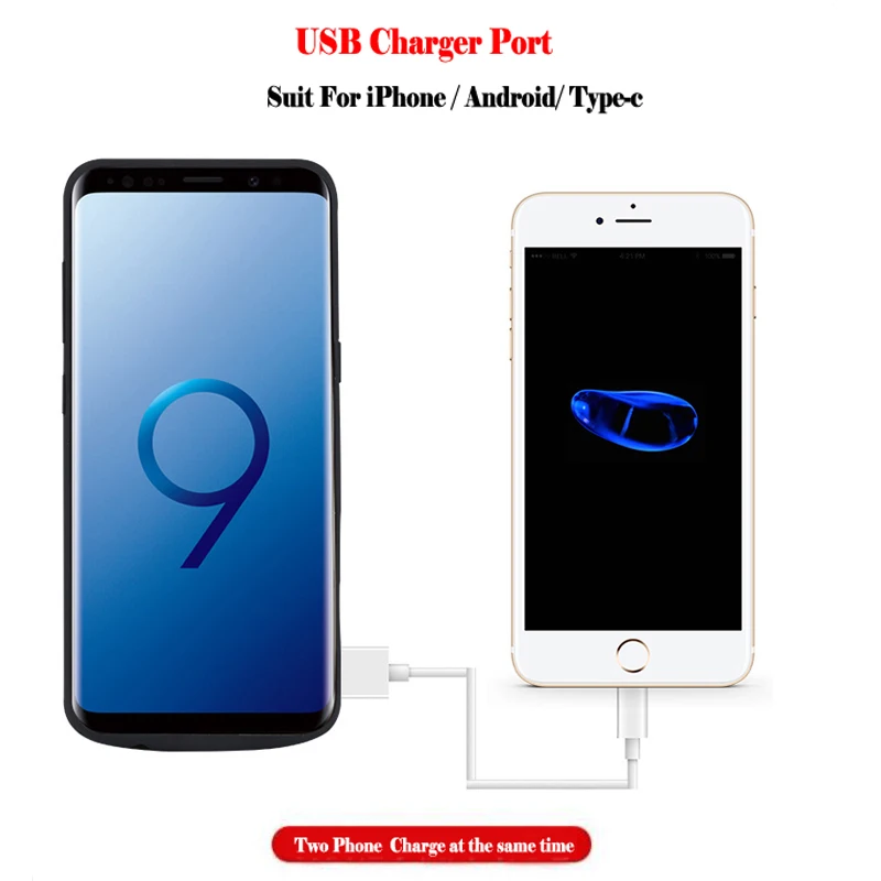 Чехол аккумулятор 5000 мАч S9 для Samsung Galaxy чехол зарядное устройство USB Android|Чехлы с