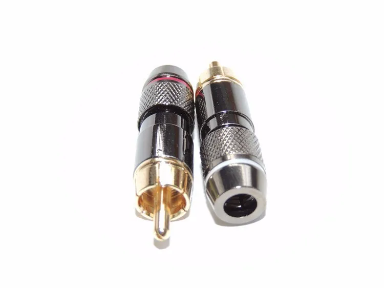 

4PCS Copper RCA Plug Gold Plated Audio Video Adapter Connectors Soldering