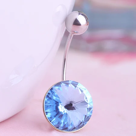 Минималистский Круглый Кристалл Живота Кольца Тонкий Спираль Из Нержавеющей