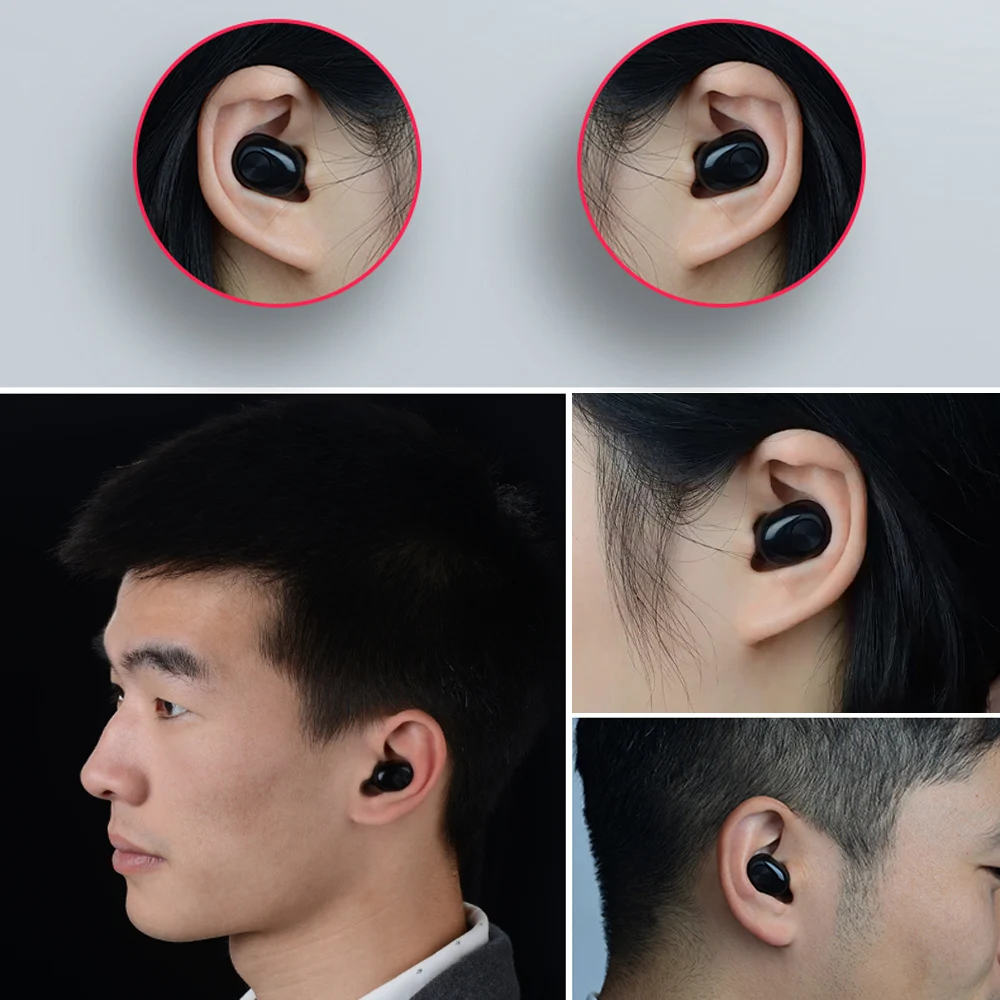 Беспроводные Bluetooth наушники мини невидимые наушники BT4.2 стерео музыка гарнитура наушник зарядная коробка Hands-free w/микрофон