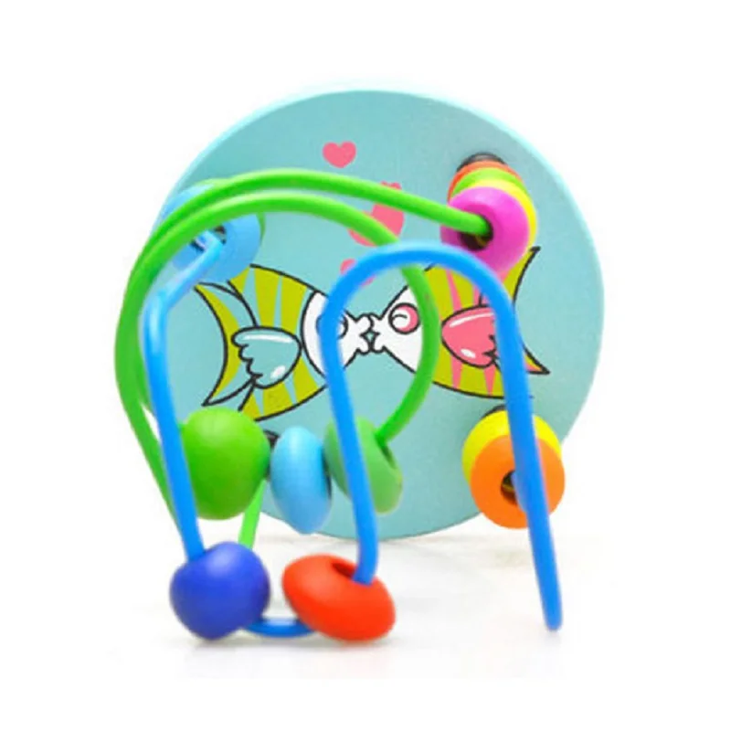 Деревянные игрушки Монтессори для мальчиков и девочек деревянные круги бусины