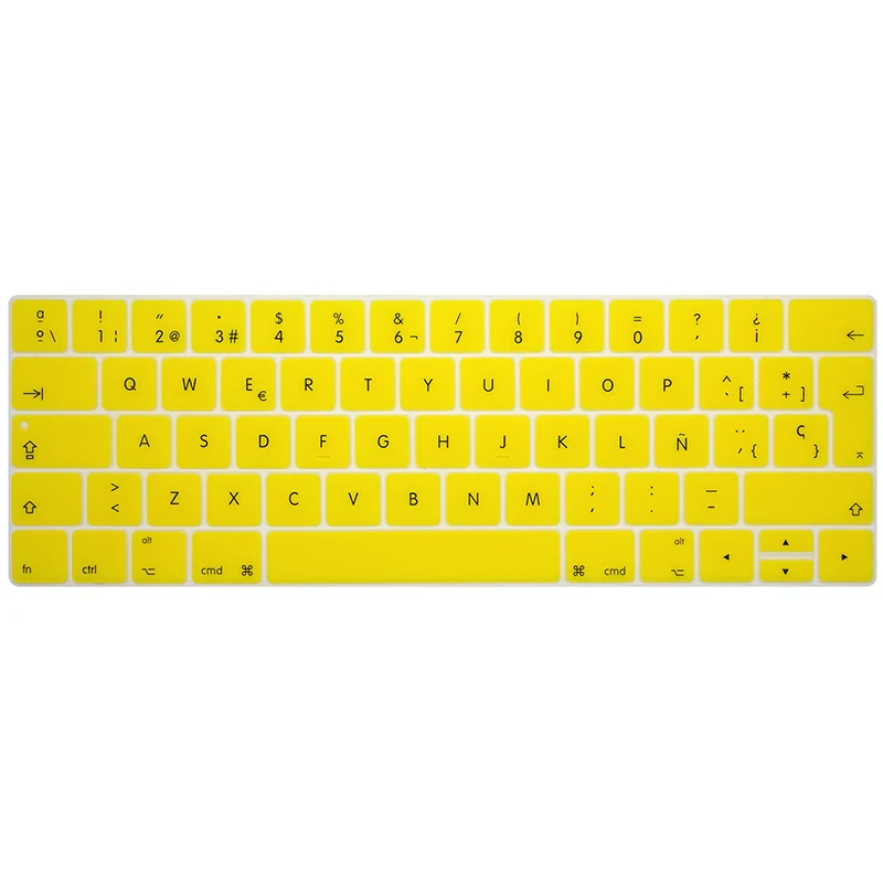 Цвет: желтый Испания ЕС-Ввод Клавиатура Обложка протектор для Macbook Pro13 15 с сенсорной панелью A1706/A1707/A1989/A1990 клавиатура защитная пленка - Цвет: Цвет: желтый