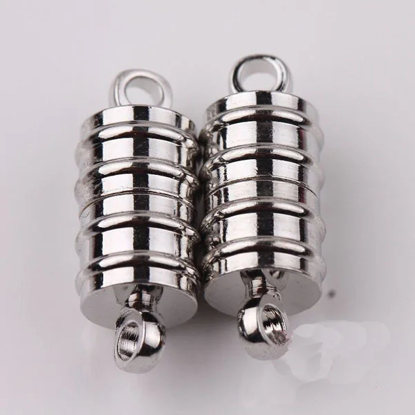 20x8mm Тусклый Серебряный/посеребренный трубчатый круглый крепкий магнитный зажим бусины для браслета(10 комплектов = 1 лот) Сделай Сам - Цвет: 20x8mm