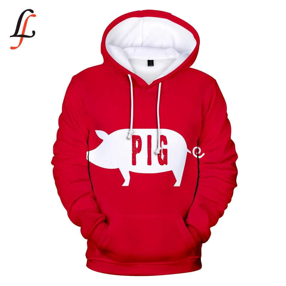 Kpop толстовка с капюшоном HAPPY Pig 3D принт женский и мужской уличный сверхразмерный