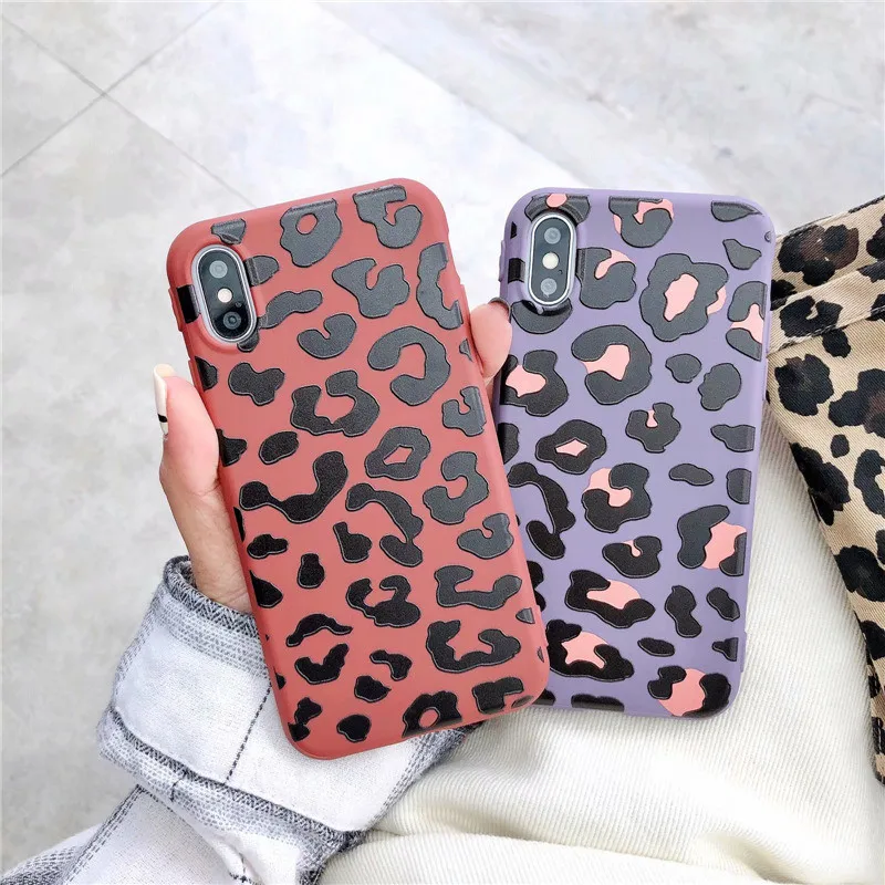 Fashion Colorful Embossed Leopard Phone Case For iphone X XS Max XR 6 6s 7 8 plus Cover Luxury Soft Cases Capa |