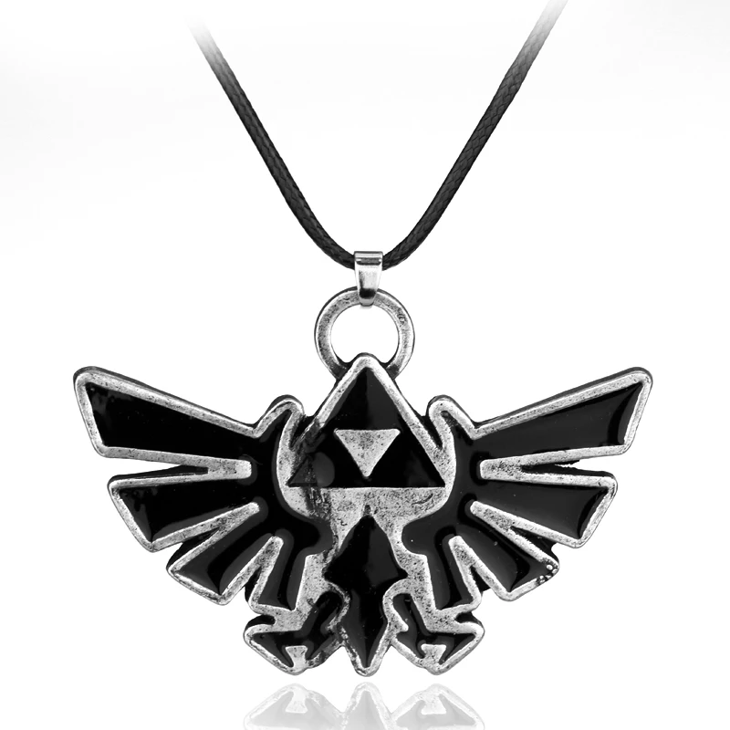 Аниме игра Легенда о Зельде ожерелье Triforce Посеребренная Подвеска в виде меча щит ожерелье Прямая поставка - Окраска металла: N149-silver