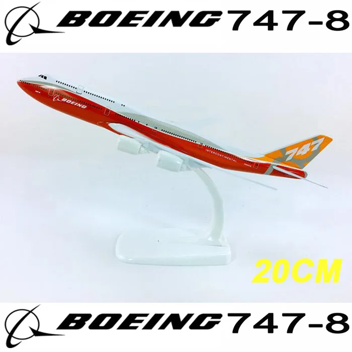 20 см 1/400 масштаб игрушечные модели самолетов Boeing B747-8 модель самолета литой пластиковый сплав самолет с основанием F дисплей коллективный