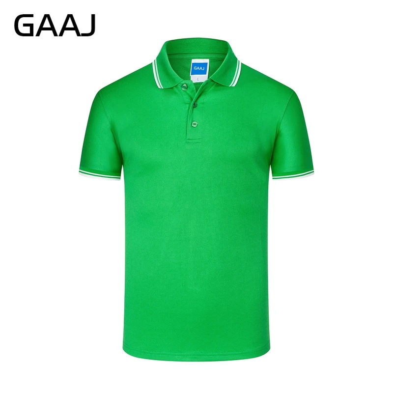 Green GAAJ, рубашка поло, мужские Поло, Homme, летняя рубашка, известный американский бренд, хлопковая, короткая, в полоску, Мужская одежда, желтого цвета, размера плюс, 3XL, 4XL - Цвет: Green