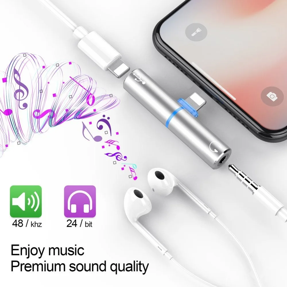 Адаптер для Lightning 3 5 мм разъем наушников iPhone X 10 8 7 Plus Adaptador аудио кабель зарядное