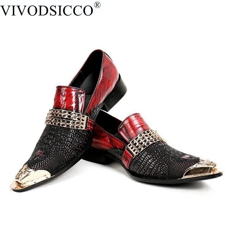 VIVODSICCO/Модные Мужские модельные туфли в итальянском стиле; мужские туфли в стиле ретро из натуральной крокодиловой кожи; вечерние и свадебные мужские лоферы без застежки на плоской подошве