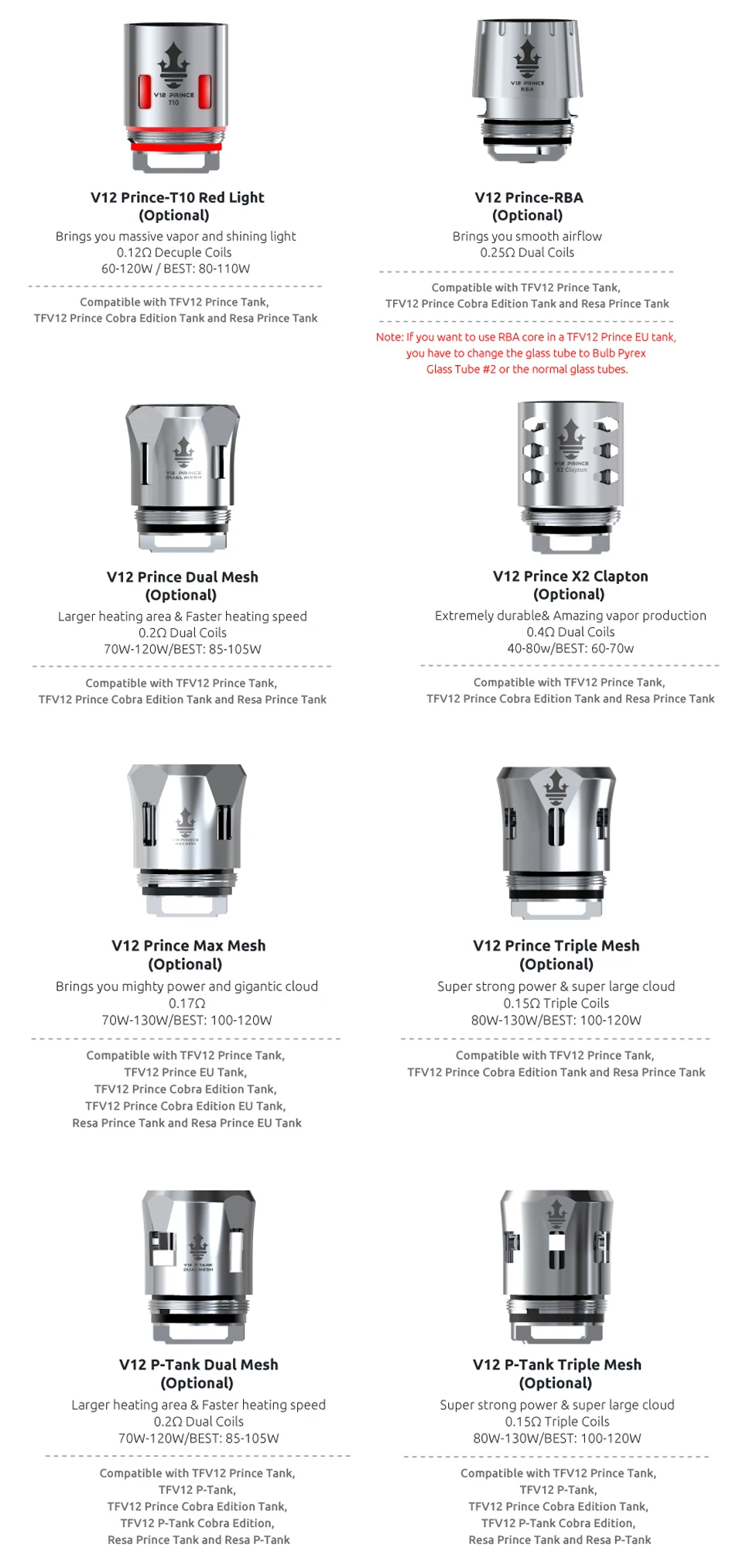 SMOK TFV12 Prince Coil X6 Q4 T10 M4 сетчатые катушки для TFV12 Prince Tank Cobra Edition электронная сигарета атомайзер сопротивление ядра