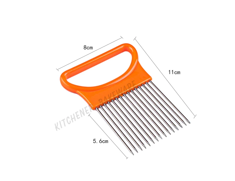 1 шт. легко вырезать лук держатель вилка нержавеющая сталь + пластиковый слайсер