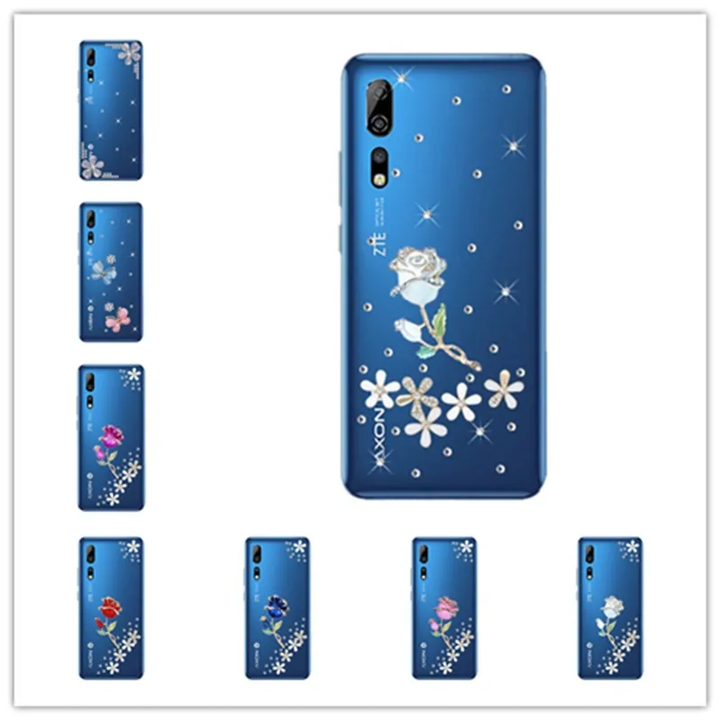Для ZTE Nubia M2 Lite N1 N2 N3 Z11 Z9 Z17 Z18 mini блестящие розовые стразы чехол для телефона Axon 7 7S