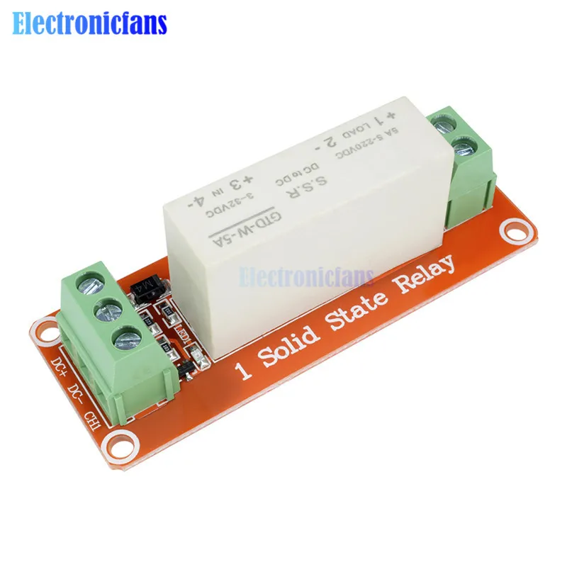 Одноканальный модуль твердотельного реле постоянного тока 5 в 220 В А SSR Для Arduino Uno