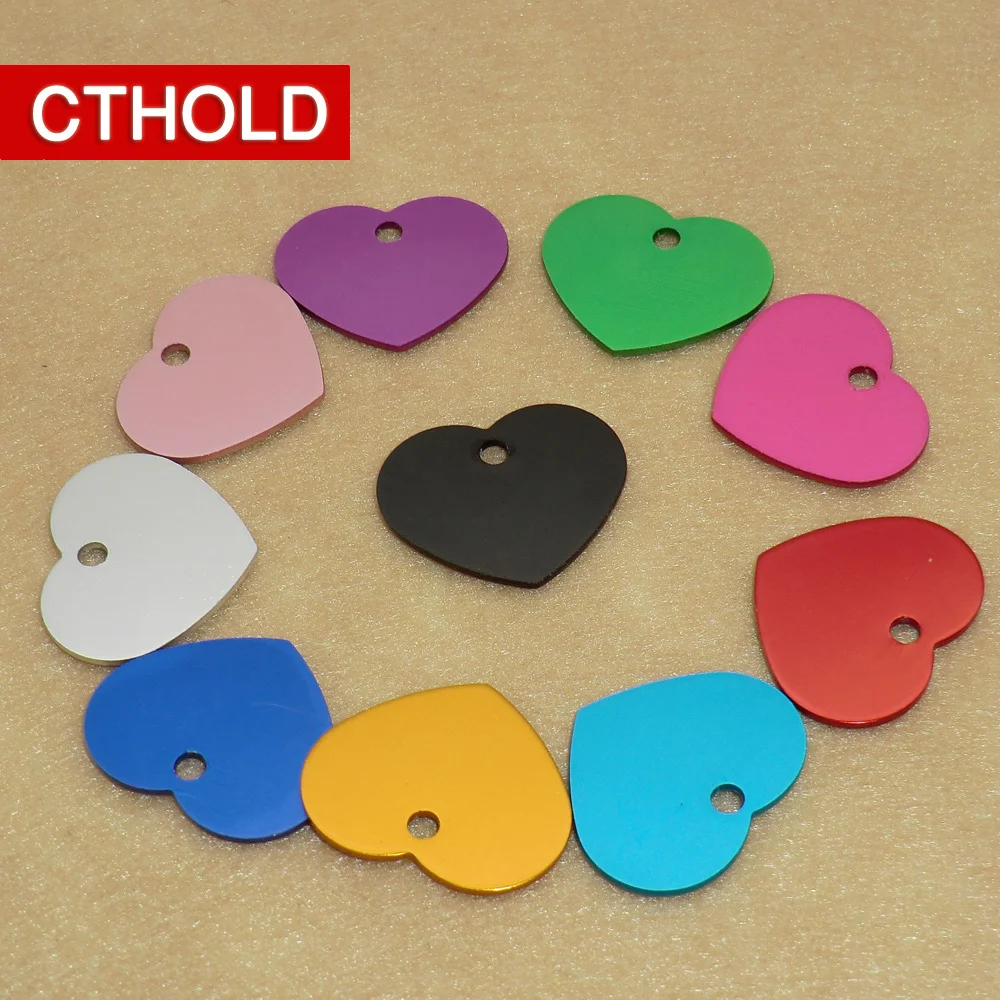 Cthold 30 шт. сердце индивидуальные id домашнего питомца, собаки металлический брелок для ключей с гравировкой cat алюминиевые подвесные функция "антипотеря продукт для домашних животных