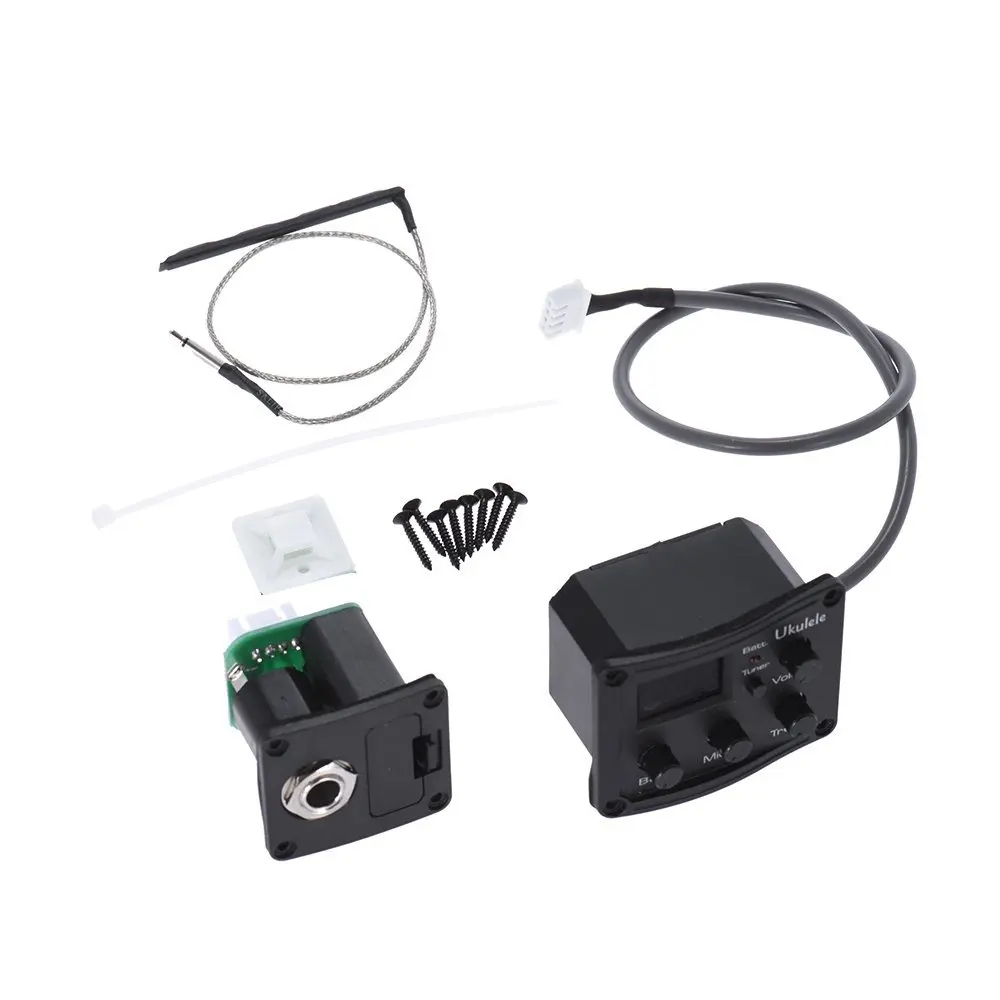 Color Screen Ukulele Hawaii Acoustic Guitar Pickup EQ Equalizer System With Tuner (Batt Volume Bass Middle Treble) | Спорт и