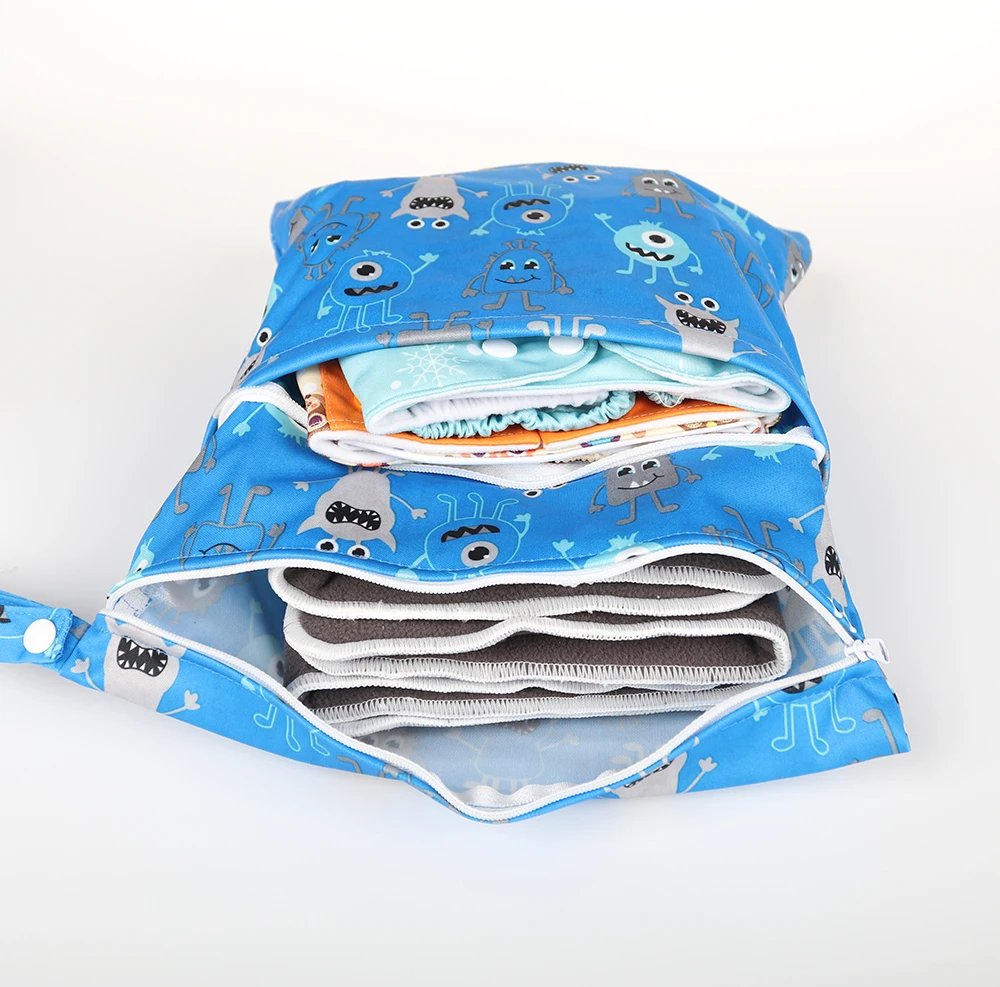 [CHOOEC] New Wet Bag Washable Reusable Cloth diaper Nappies Bags Waterproof Swim Sport Travel Carry bag Big Size: 30X36 cm
