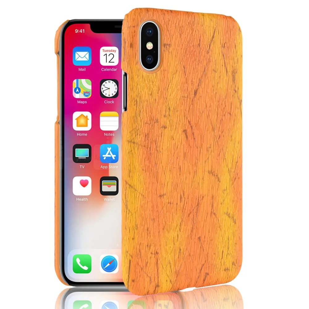 Роскошный винтажный кожаный чехол Woodern для iphone XS задняя крышка 5 8 |