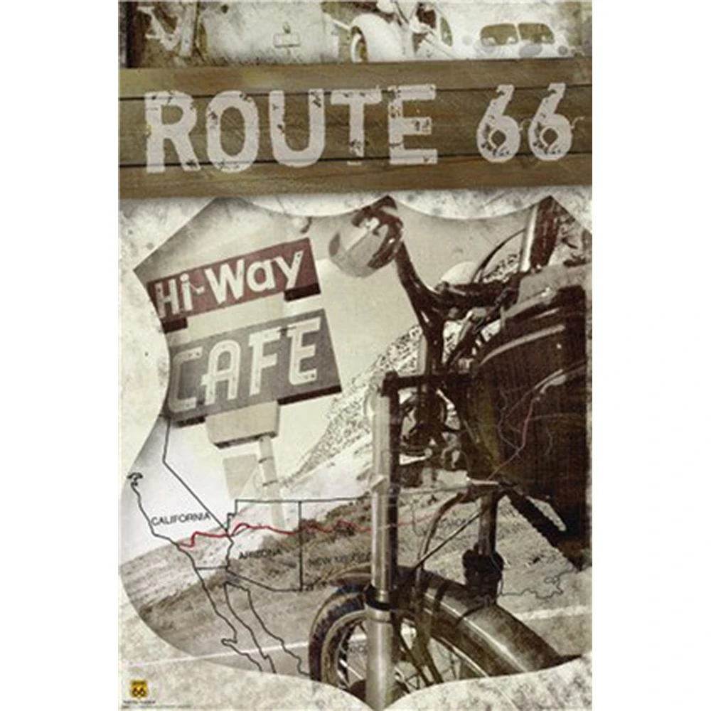 АЗС Route 66 старинный оловянный знак бар украшение для стен дома, паба ретро металл искусство пиво кофе плакат тарелка 1001(484